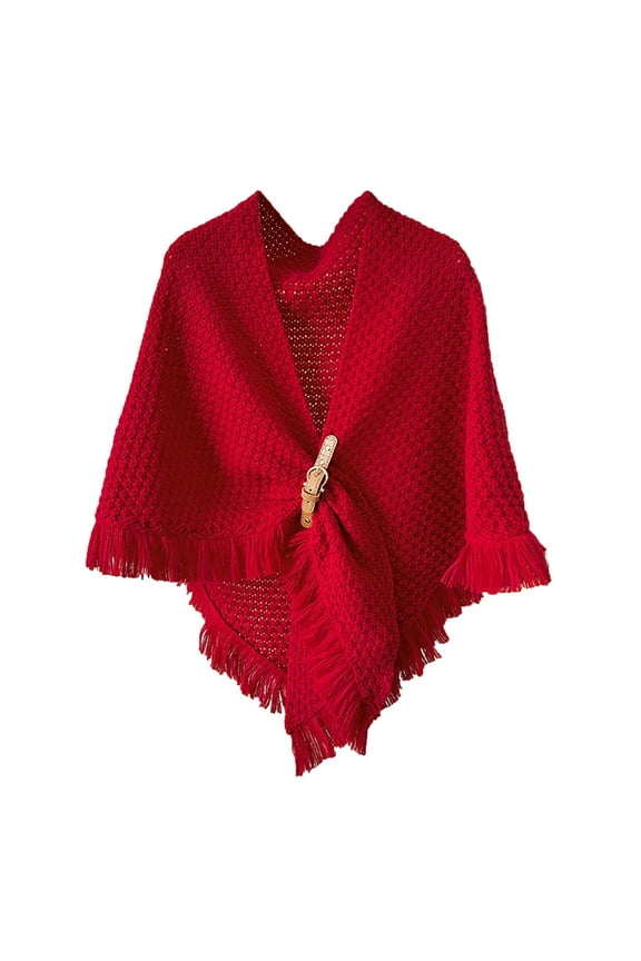 Scarf Womens Large Front Poncho Sweater Wrap Topper Knitted Elegant Shawls Cape