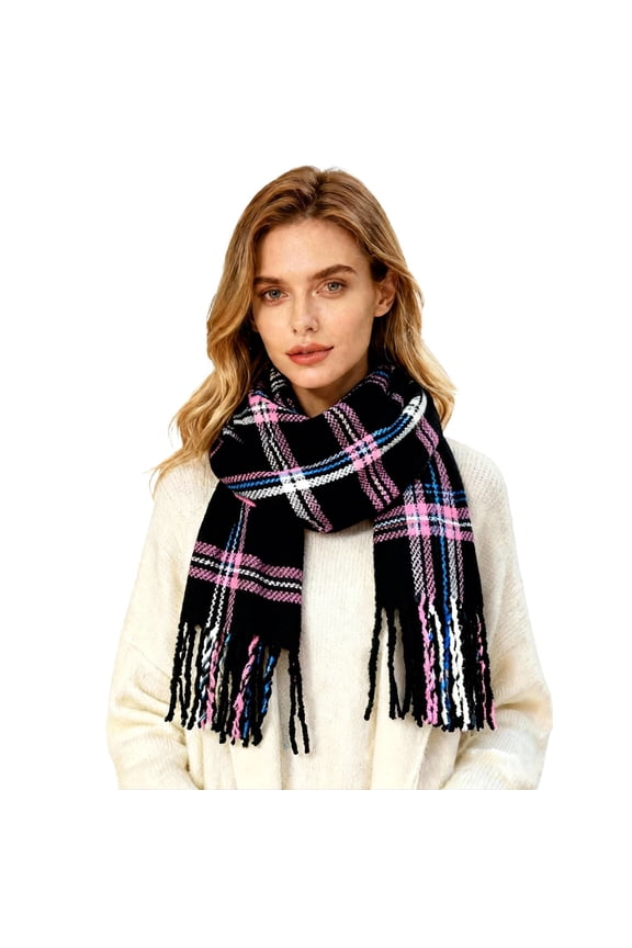 Scarf for Men Soft Pashmina Shawl Mens Scarfs Fleece Gingham Fall Fashion Must Have Womens Scarves Purple