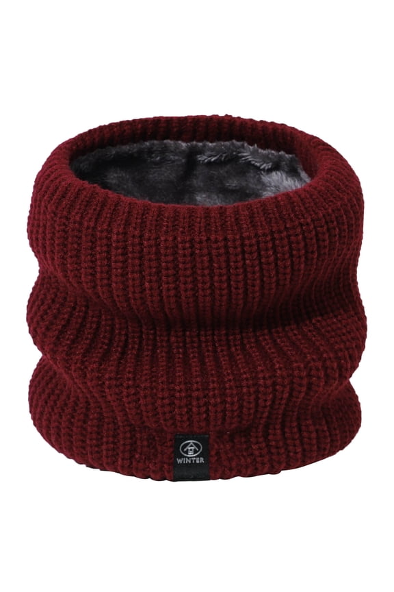 Scarf for Men Women BWASD Casua Double Layer Solid Color Knitted Neck Warmer Thicken Warm Windproof Scarf Shawl Collar for Cycling Neck Sleeve Red