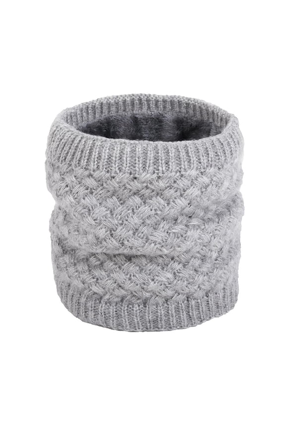 Scarf for Men Women BWASD Double Layer Plush Casua Knitted Neck Warmer Thicken Warm Windproof Scarf Shawl Collar for Cycling Neck Sleeve Grey