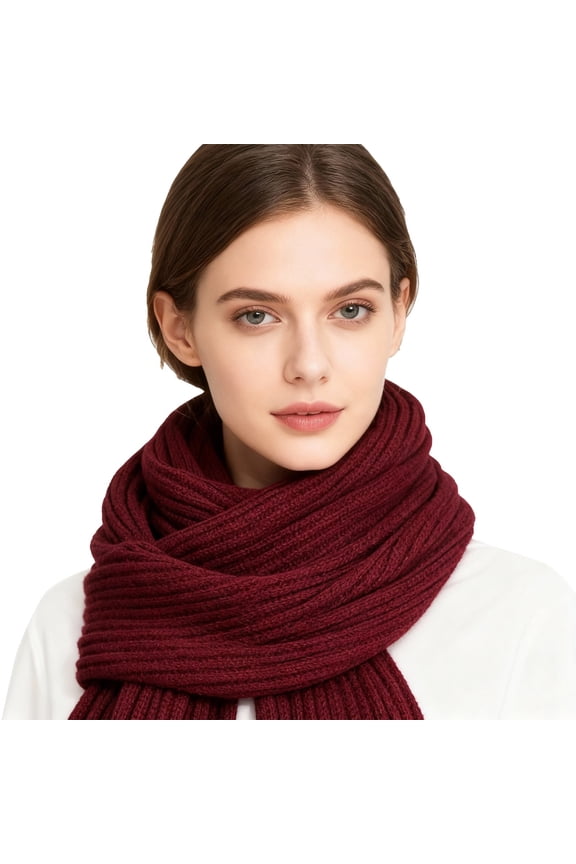 Scarf for Women CHAYERL Ladies' Classic Knitted Houndstooth Warm Scarf Fashionable Vertical Striped And Personalized Scarf