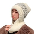 thumbnail image 1 of Scarf for Women Fashion Accessories Women Winter Slouchy Knit Warm Hats Wool Cap Scarf Integrated Pullover Cap Cute Parent Child Knitted Hat, 1 of 4