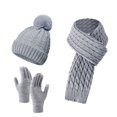 thumbnail image 1 of Womens Winter Hat Hats for Men Womens Winter Hat Scarf Glove Set Lined Knit Hat Warm Long Scarf Winter 3 PC Set, 1 of 5