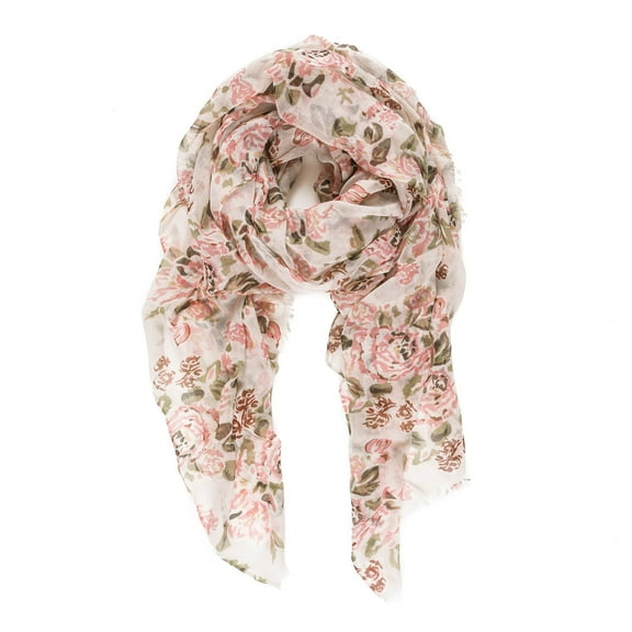 Scarf for Women Lightweight Fashion Scarves Shawl Wraps Pashmina (Barcelona Collection 4 - Beige pink floral)
