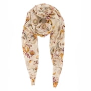 Scarf for Women Lightweight Fashion Scarves Shawl Wraps Pashmina (Barcelona Collection 6 - Beige elegant flower)