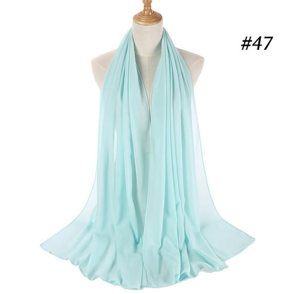 Scarf for Women Plain Bubble Chiffon Scarves Hijab Wrap Printe Shawls Headband Hijabs Bandanas