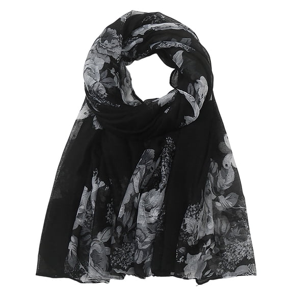 Scarf for Women Printed Foral Long Scarf Muslim Headscarf Thin Summer Scarf Silk Scarf