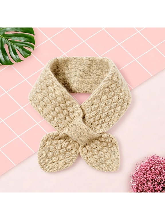 Scarf for Women Small Winter Neck Warmer Lightweight Minimalist Short Scarf Fall Beige by Baberdicy