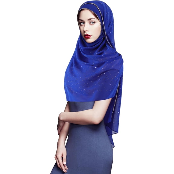Scarf for Women Soft Chiffon Rhinestone Long Scarf Shawl Fashion Muslim Hijab Head Wrap Scarves
