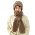 thumbnail image 1 of Scarf for Women Winter Clothing for Women Solid Integrated Ear Windproof Hat Scarf Hooded Scarf Winter 2 In 1 Scarf Knitted Hat, 1 of 6