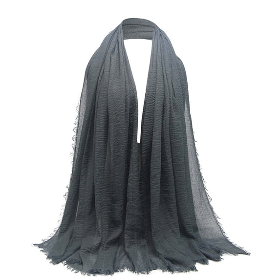 Scarf for Women Winter Scarf Ladies' Solid Color Pleated Cotton Linen Scarf: Versatile Sunscreen Air Conditioning Shawl