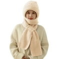 thumbnail image 1 of Scarf for Women Winter Scarf for Women Solid Integrated Ear Windproof Hat Scarf Hooded Scarf Winter 2 In 1 Scarf Knitted Hat, 1 of 6