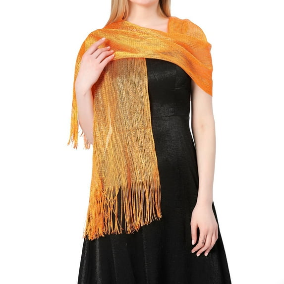 Scarf for Women Winter Scarf for Women's Fashion Solid Color Buckle Shiny Metal Shawl Scarf