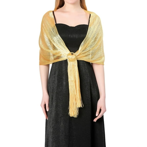 Scarf for Women Winter Scarf for Women's Fashion Solid Color Buckle Shiny Metal Shawl Scarf