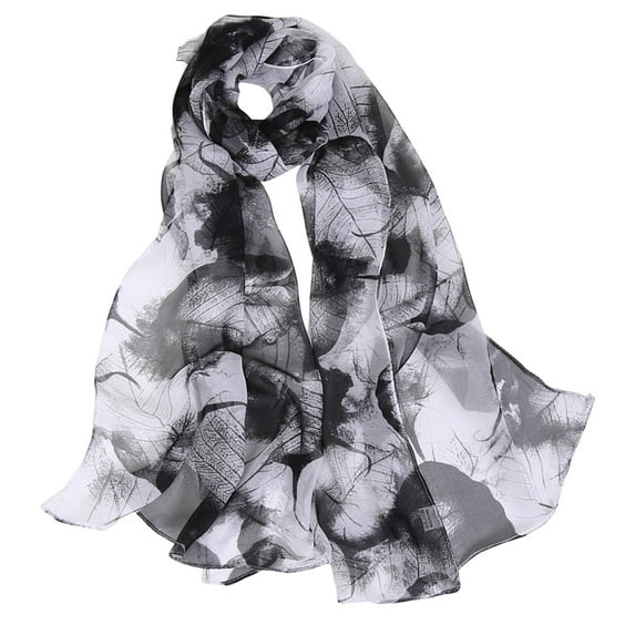 Scarf for Women, Yigetop Lightweight Floral Birds Print Cotton Scarves and Wraps for Summer Shawl Summer Scarf Black One Size