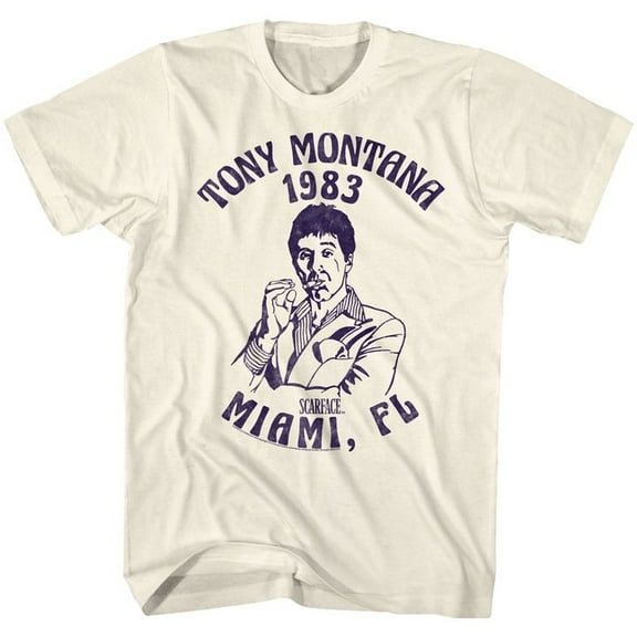 Scarface Miami 83 Natural Adult T-Shirt 4Xl
