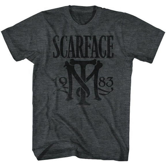 Scarface Symbol Black Heather Adult T-Shirt 5Xl