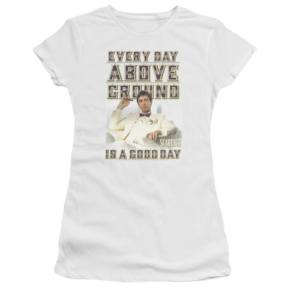 Scarface Above Ground S/S Junior Women's T-Shirt Sheer White