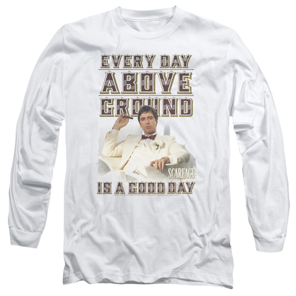 Scarface Above Ground Long Sleeve T-Shirt Adult 18/1 White