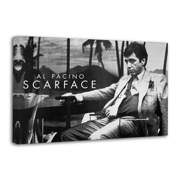 Scarface Al Pacino - Palm Trees Movie Posters Wall Art Painting Canvas Gift Living Room Prints Bedroom Decor Poster Artworks 16x24inch(40x60cm)