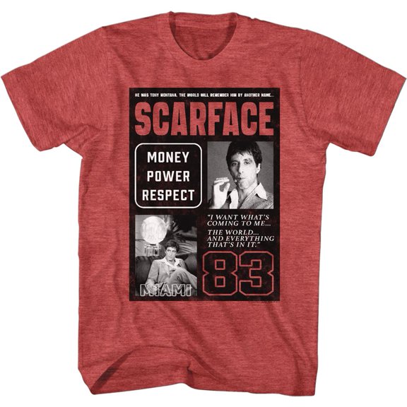 Scarface Another Name Red Heather Adult T-Shirt