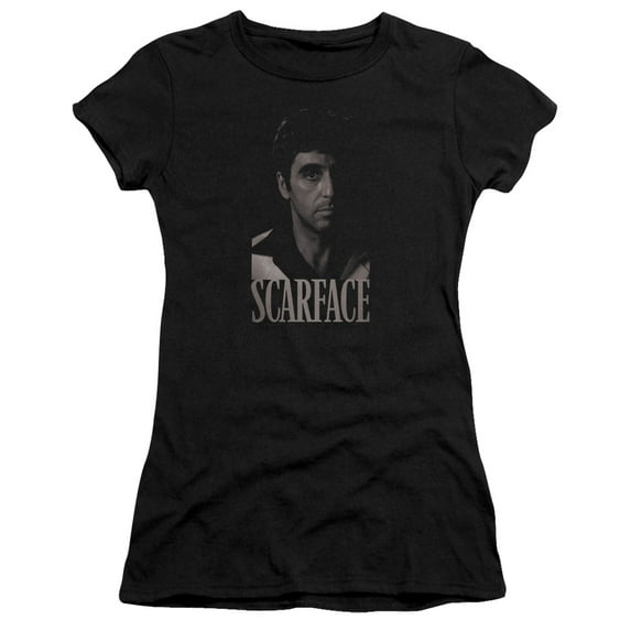 Scarface B&W Tony S/S Junior Women's T-Shirt Sheer Black