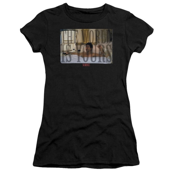 Scarface Bathtub S/S Junior Women's T-Shirt Sheer Black