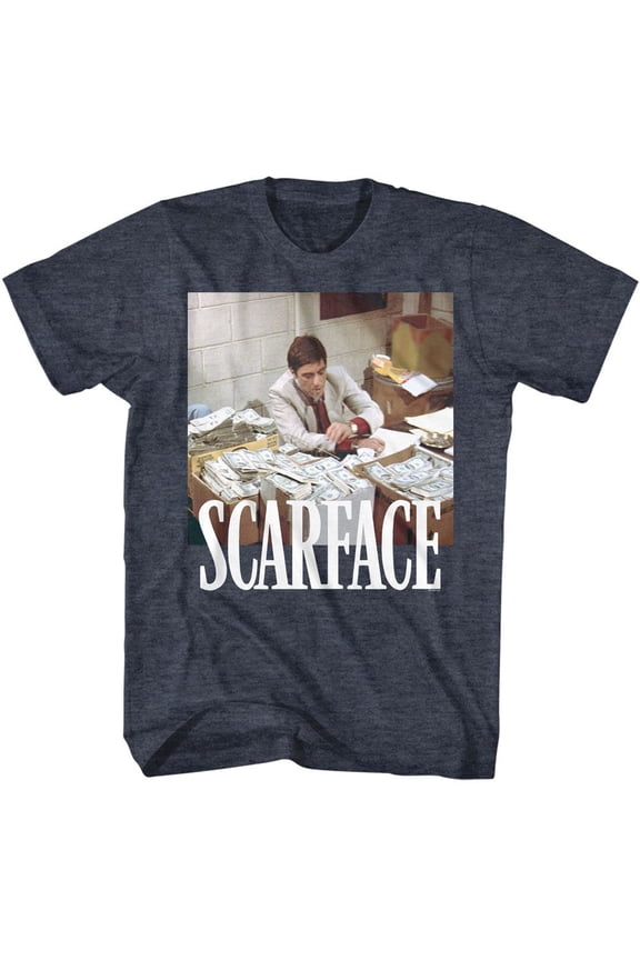 Scarface Boxes Of Cash Navy Heather T-Shirt