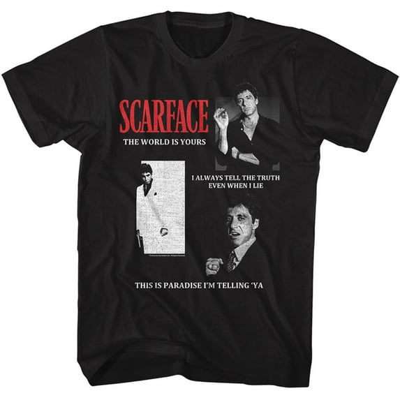 Scarface Collage Black Adult T-Shirt