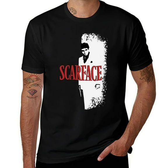 Scarface Fan Essential Mens T Shirts Cotton Short Sleeve T-Shirt Crew Neck Tees Casual Shirt