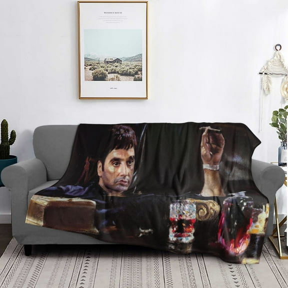 Scarface Flannel Blanket Funny Ultra-Soft Micro Warm Throw Blanket Fleece Blanket Interesting Gift 60"X50"