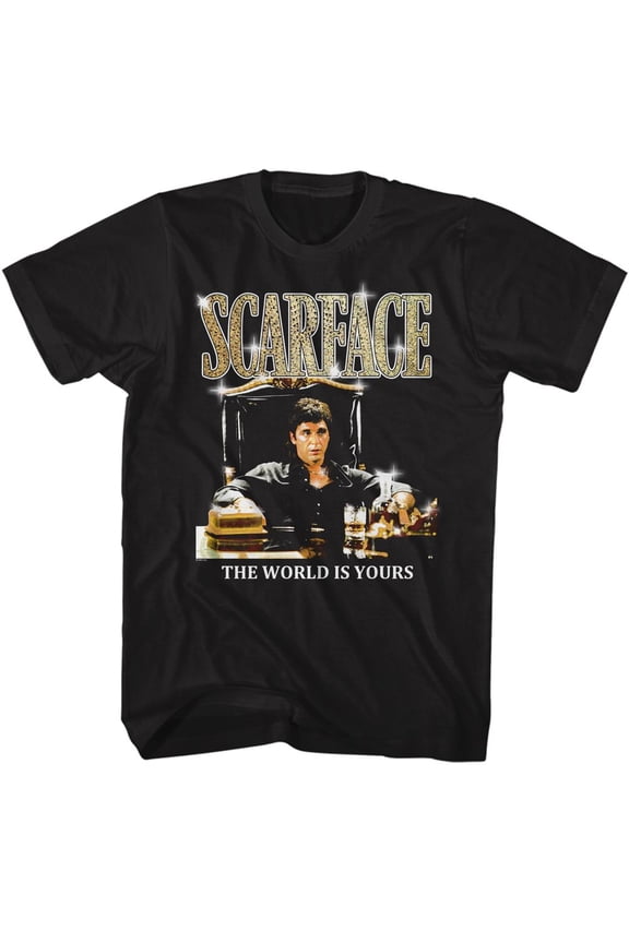 Scarface Gold Logo Black T-Shirt