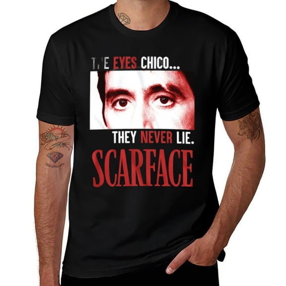 Scarface-Inspired Mens T Shirts Cotton Short Sleeve T-Shirt Crew Neck Tees Casual Shirt