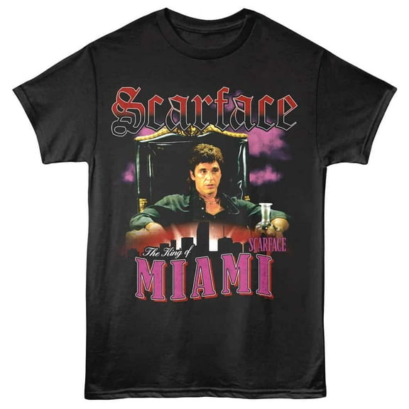 Scarface King of Miami Men's T Shirt (Black, AdultXL)