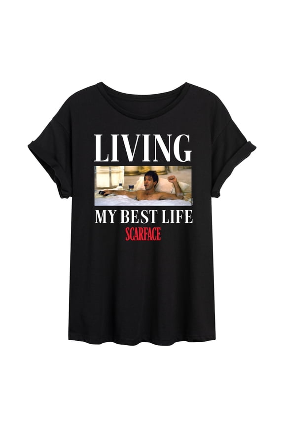 - Living My Best Life - Women's Oversized Graphic T-Shirt