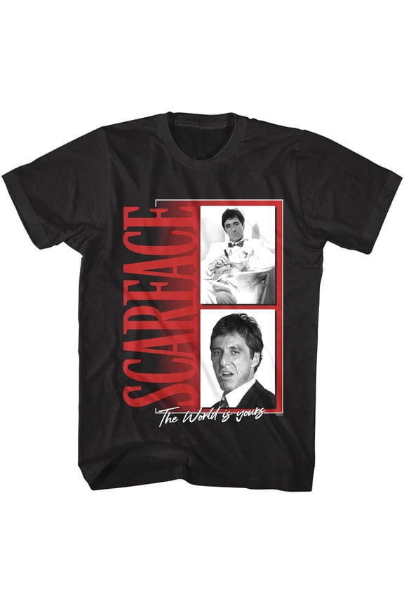 Scarface Tony Montana Profile Pics Men's T Shirt (Black, AdultXL)