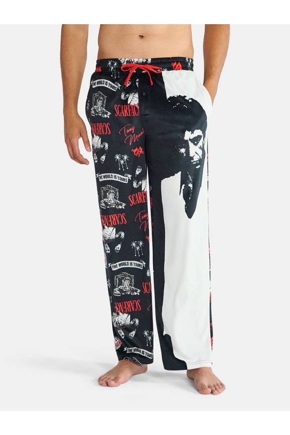 Men's and Big Men's Split Leg Graphic Pants, Sizes S-2XL