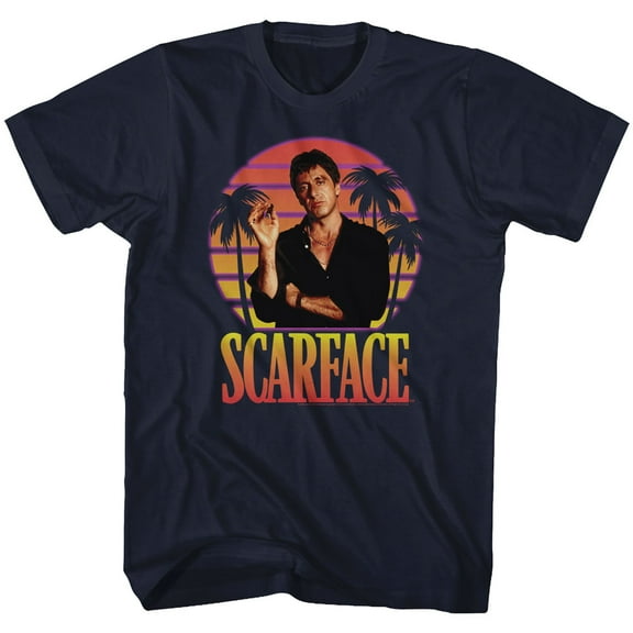 Scarface Miami Sunset Navy T-Shirt