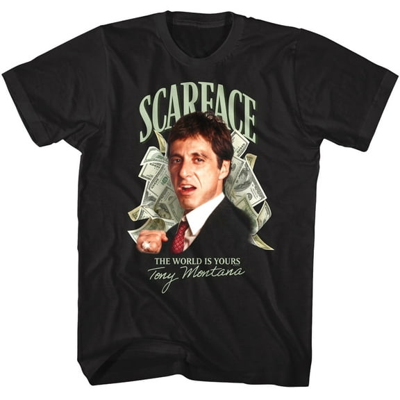 Scarface Makin it Rain Money Men's T Shirt (Black, Adult4XL)
