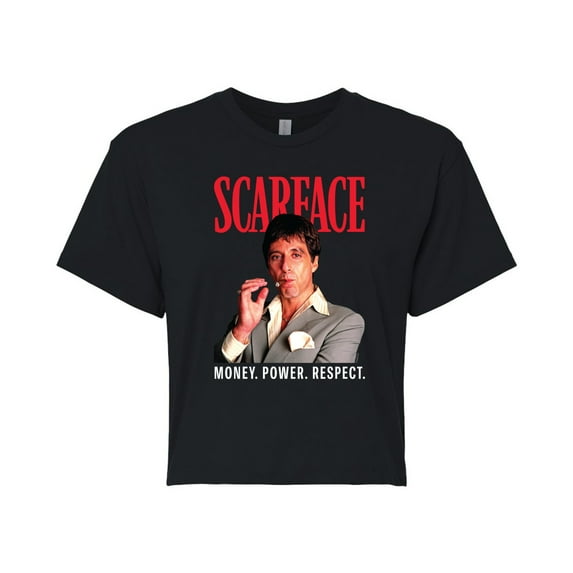 Scarface - Money Power Respect - Juniors Cropped Short Sleeve Graphic T-Shirt