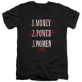 thumbnail image 1 of Scarface Money Power Women S/S Adult V-Neck T-Shirt 30/1 Black, 1 of 1