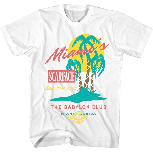 Scarface Movie Men's TShirt Miami's Babylon Club Money Power Respect