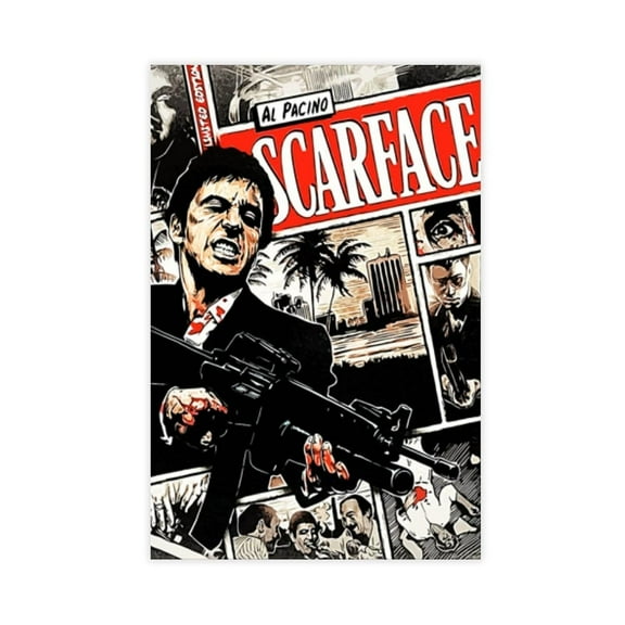 Scarface Movie Poster(3) Canvas Poster Wall Art Decor Print Picture Paintings for Living Room Bedroom Decoration
