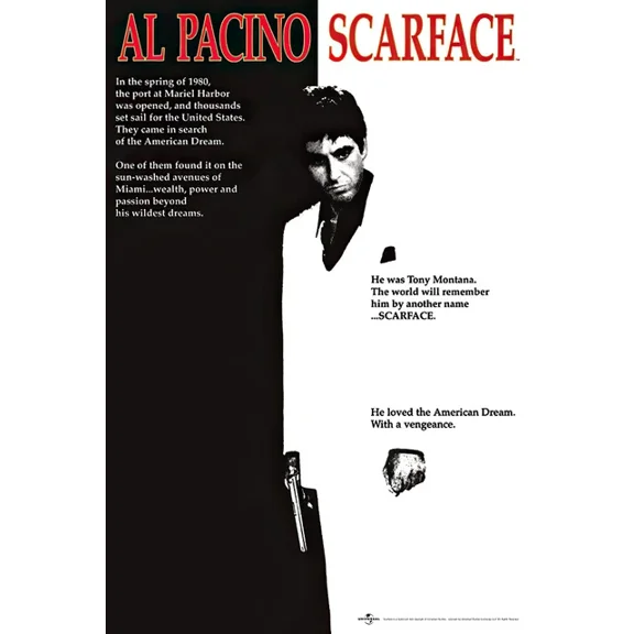 Scarface - Movie Poster (Regular Style - The American Dream) UNFRAMED PAPER POSTER, Home Decor