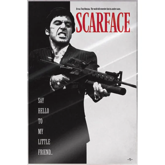 Scarface - Movie Poster (Say Hello To My Little Friend) UNFRAMED PAPER POSTER, Home Decor