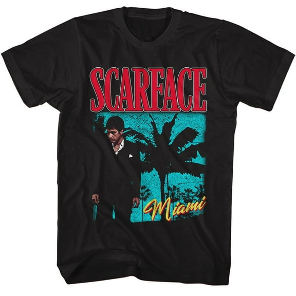 Scarface Palms Miami Bright Black T-Shirt