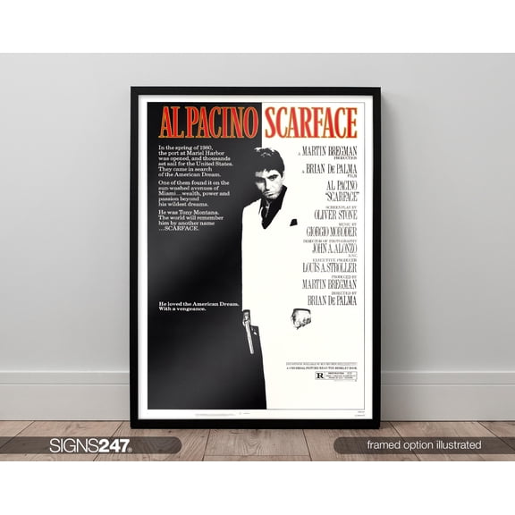 Scarface Poster | Movie Poster | Movie Prints For Cinema Rooms | Wall Art | Home Decor | A0 A1 A2 A3 A4 A5