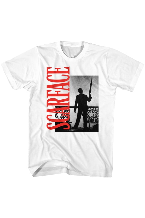 Scarface Red Logo White Adult T-Shirt