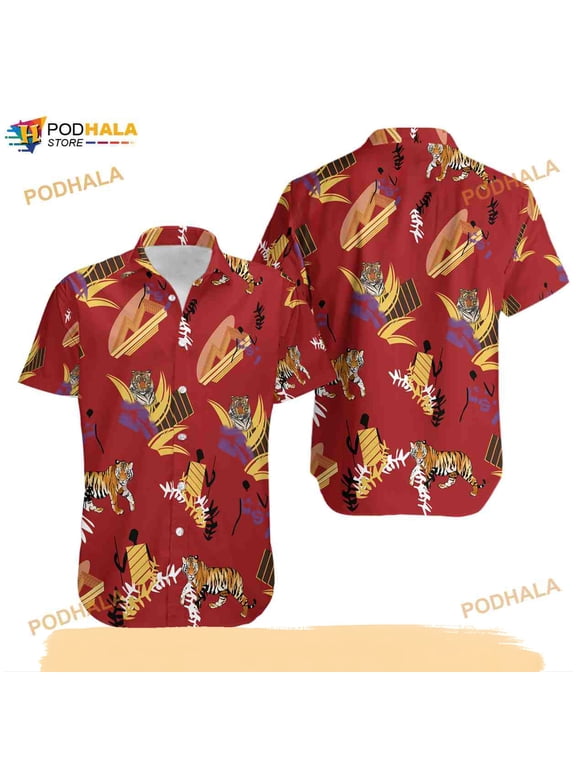 Scarface Red Tiger Hawaiian Shirt