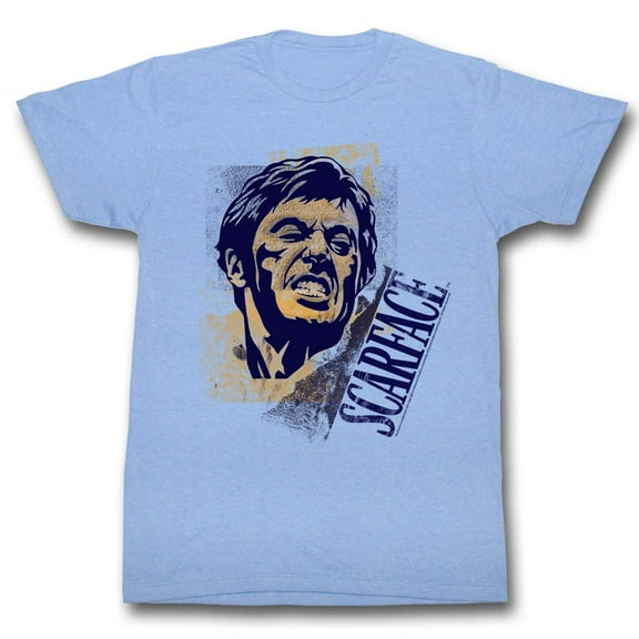 Scarface Say Cheese Light Blue Heather T-Shirt